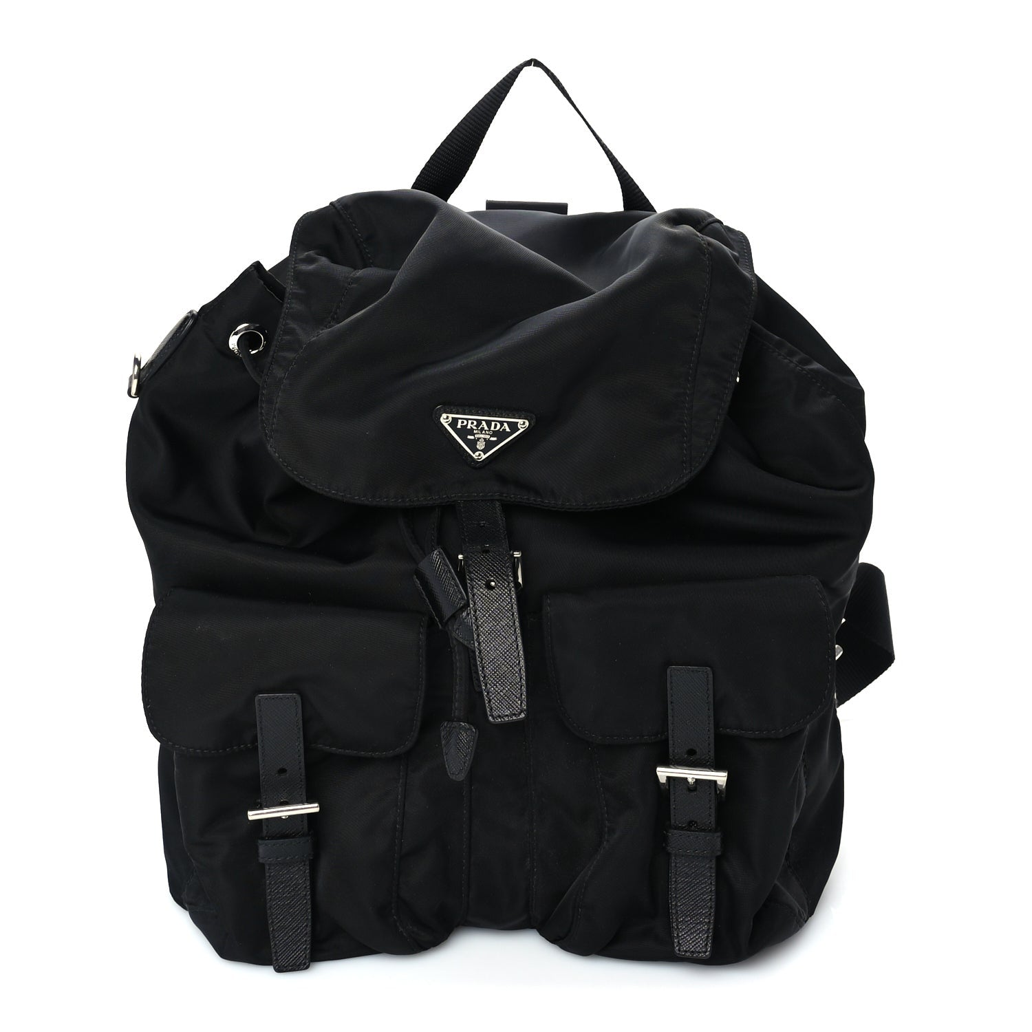 Prada Re-Nylon Vela Saffiano Medium Backpack Black 1 of 8