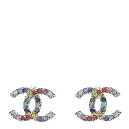 Chanel Crystal Over The Rainbow CC Earrings Gold Multicolor 1 of 5