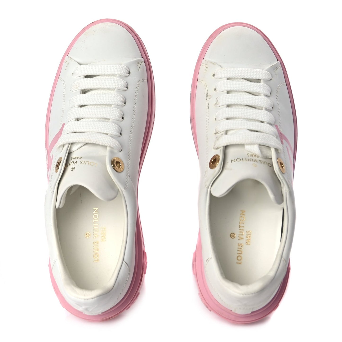 Monogram Time Out Sneakers 36 White Pink