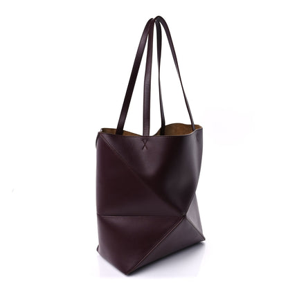 Loewe Shiny Calfskin Medium Puzzle Fold Tote  Dark Burgundy 2 of 8
