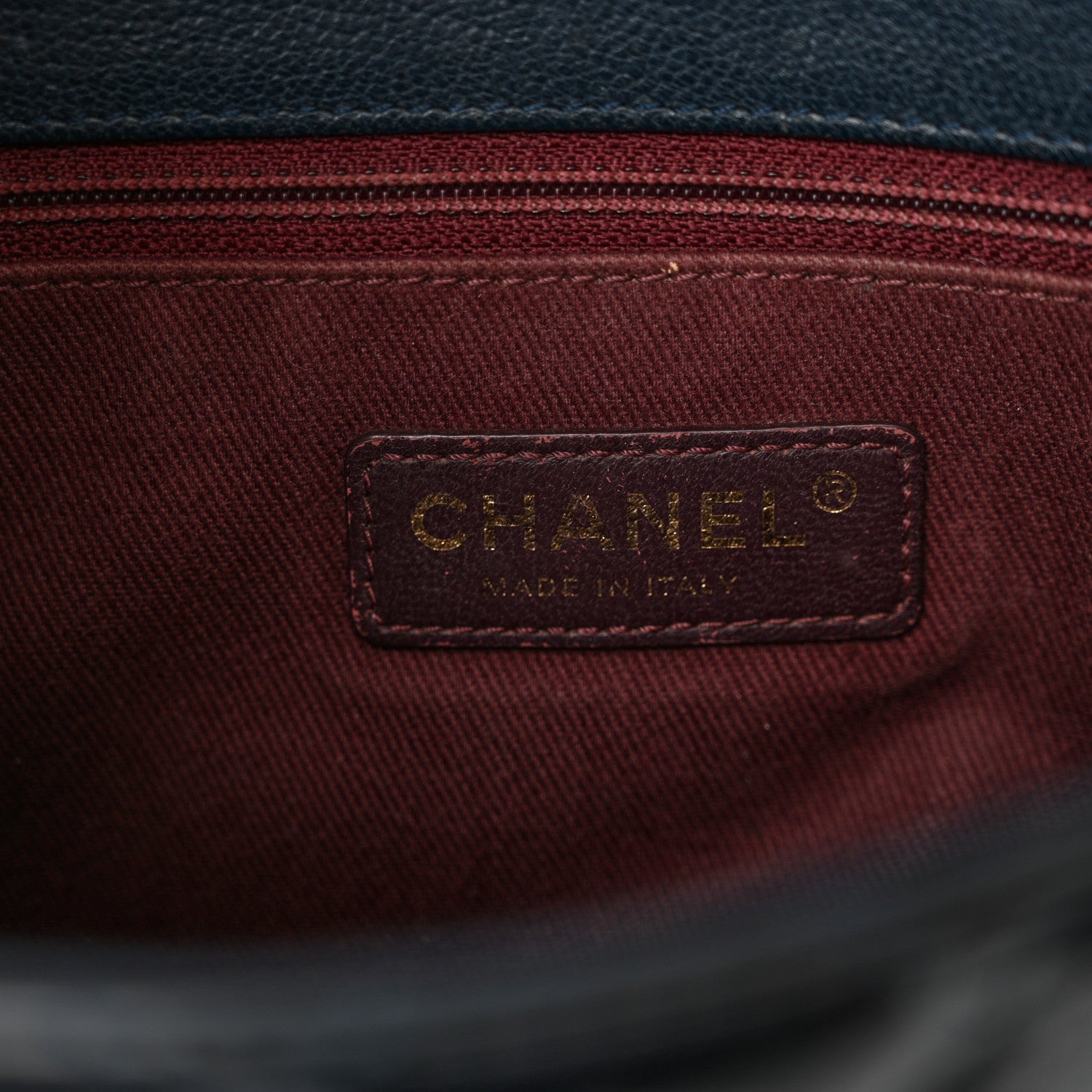 Chanel Patent Goatskin Quilted Medium CC Eyelet Flap Blue 6 of 12