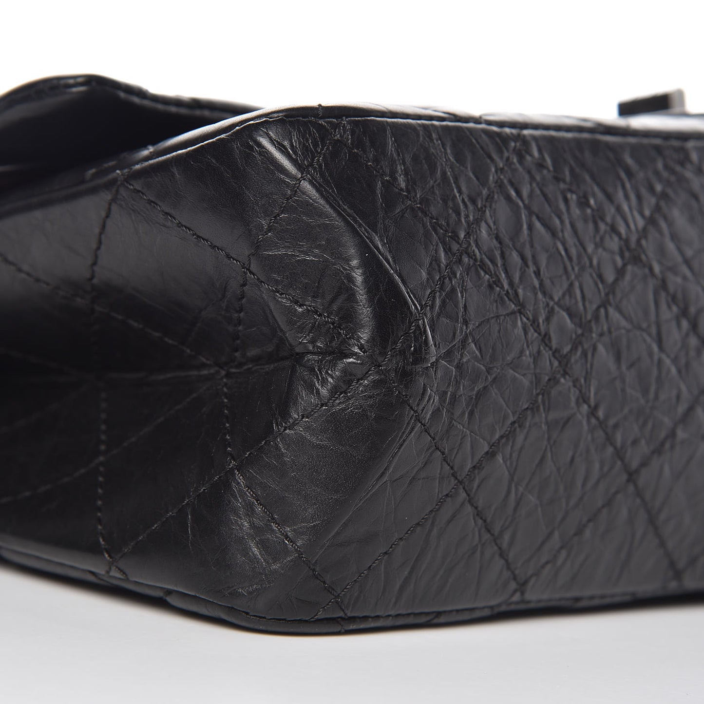 Aged Calfskin Quilted 2.55 Reissue 227 Flap Black