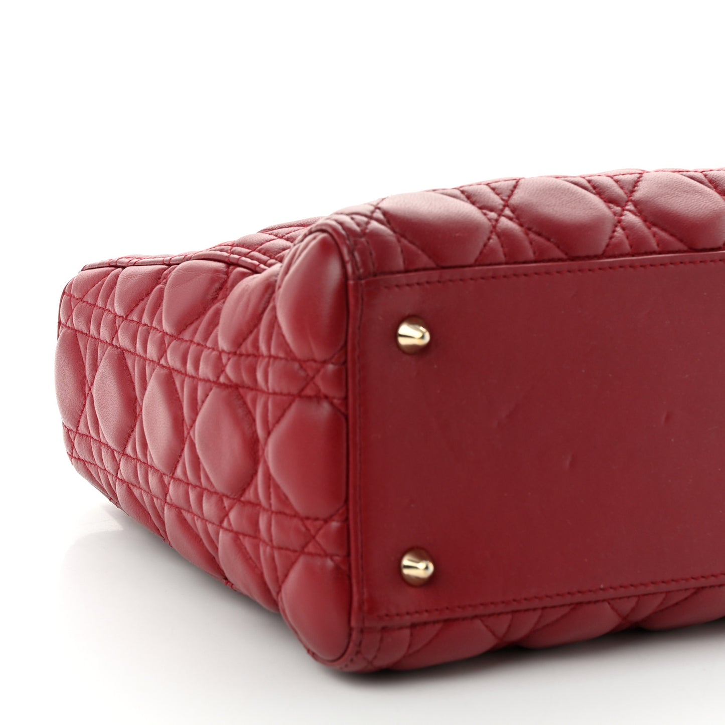 Lambskin Cannage Medium Lady Dior Red