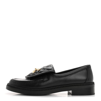 Chanel Lambskin Quilted CC TurnLock Loafers 36 Black 1 of 7