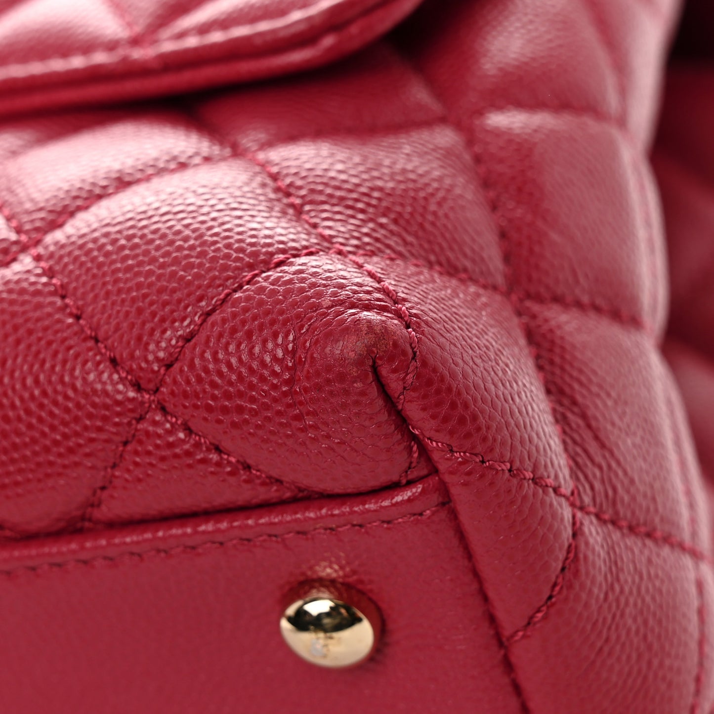 Caviar Quilted Small Coco Handle Flap Dark Pink