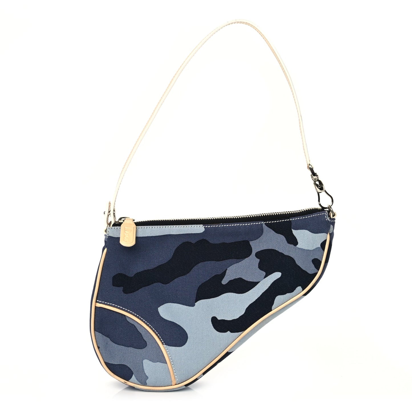 Canvas Camouflage Mini Saddle Pochette Blue