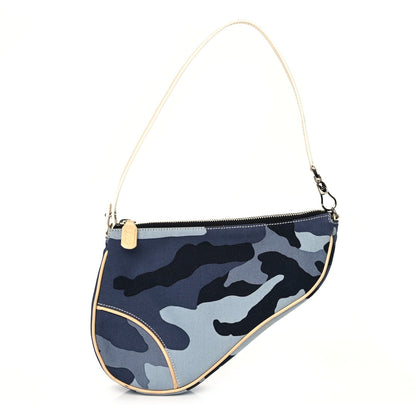 Christian Dior Canvas Camouflage Mini Saddle Pochette Blue 1 of 9