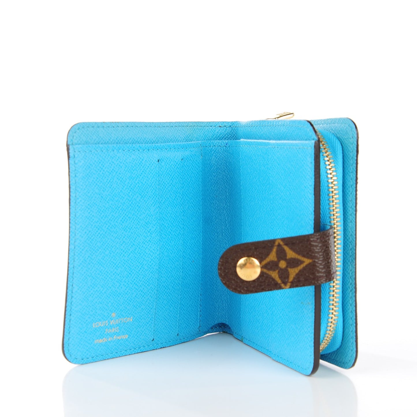 Monogram Groom Compact Zip Wallet Blue