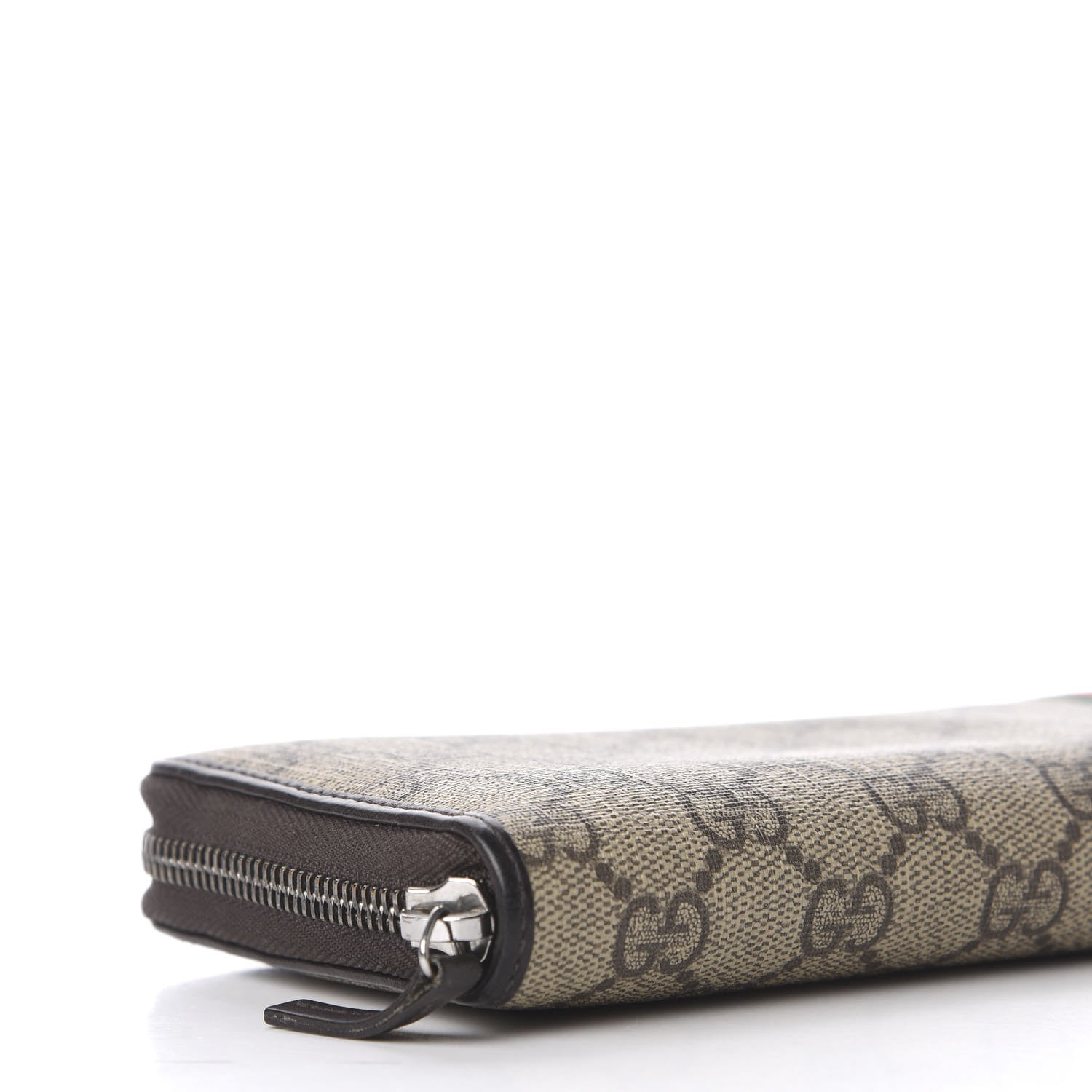 Gucci GG Supreme Monogram Web Zip Around Wallet Brown 5 of 7