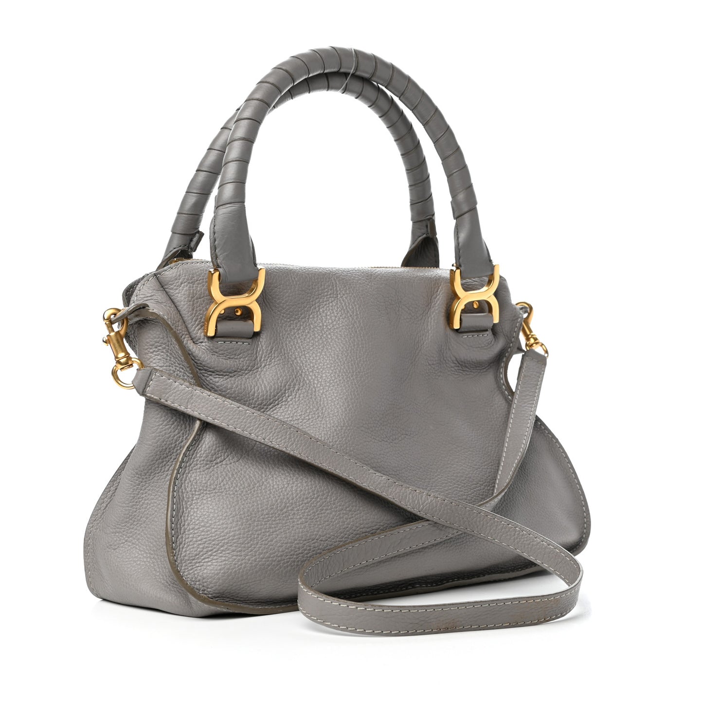 Calfskin Medium Marcie Satchel Cashmere Grey