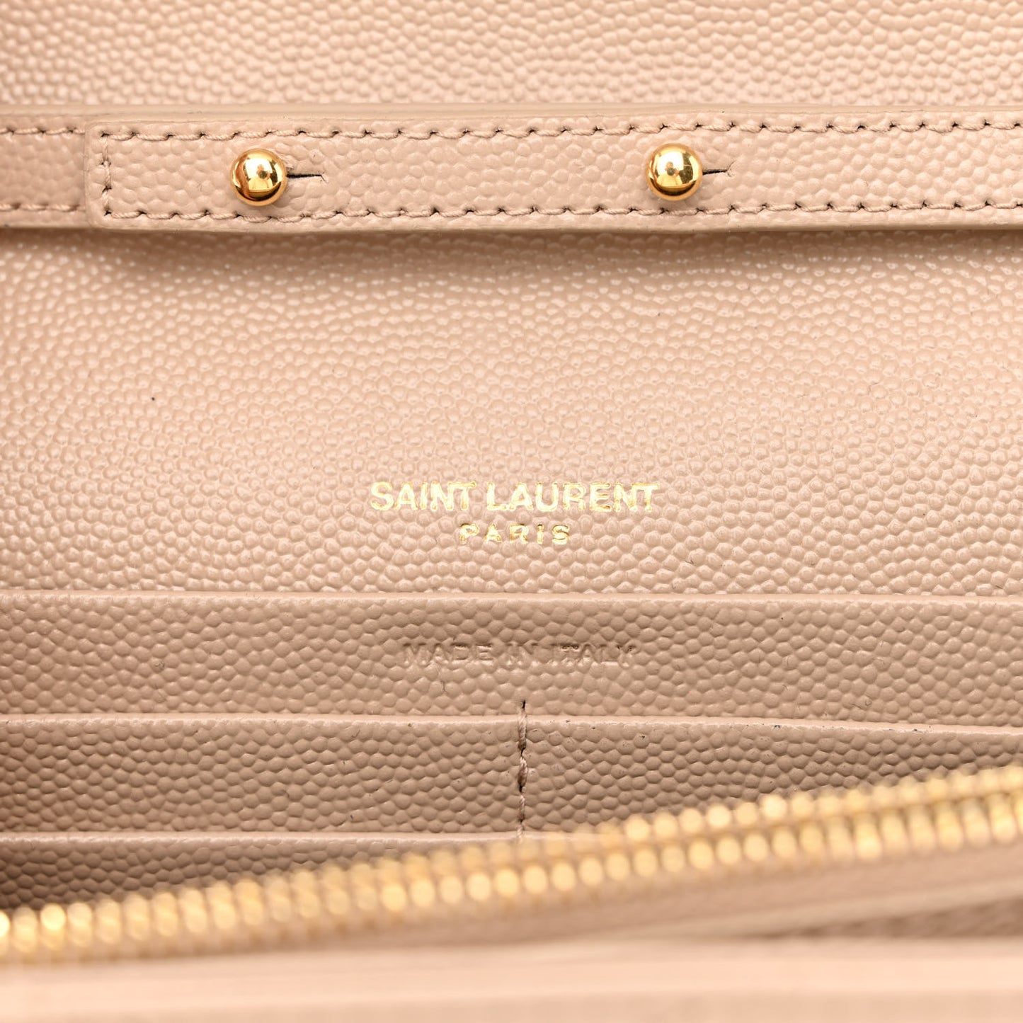Grain De Poudre Matelasse Chevron Monogram Chain Wallet Deep Beige
