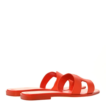 Hermes Epsom Oran Sandals 37.5 Orange Poppy 4 of 11