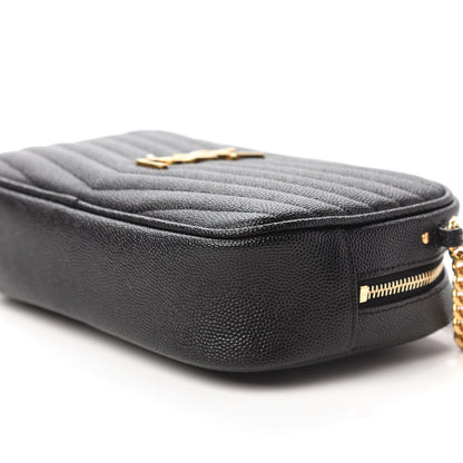 Saint Laurent Grain De Poudre Matelasse Monogram Mini Lou Camera Bag Black 7 of 9