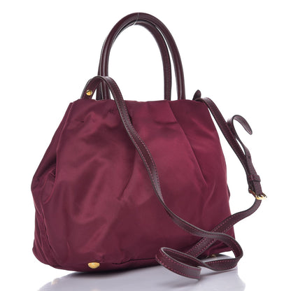 Prada Nylon Tessuto Fiocco Bow Tote Wine 4 of 8
