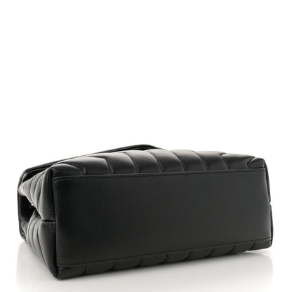 Saint Laurent Calfskin Y Quilted Monogram Monochrome Small Loulou Chain Satchel Black 4 of 7