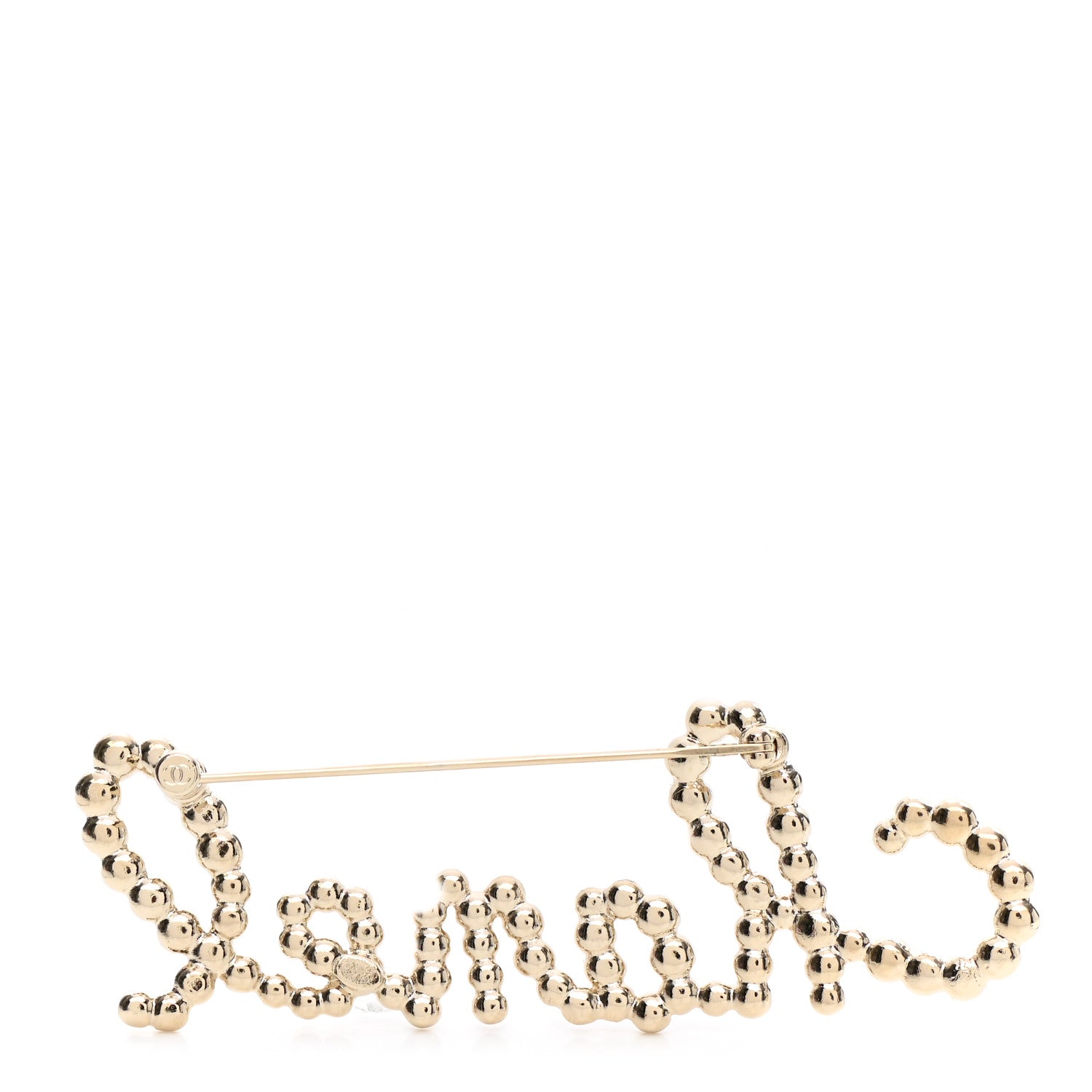 Chanel Metal Glass Swirling Pearls Brooch Pin Gold 3 of 5