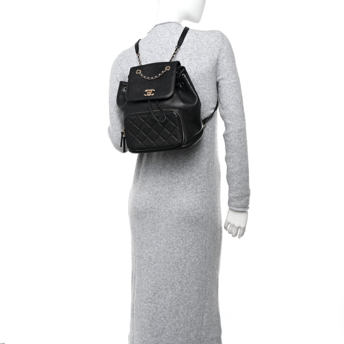 Caviar Quilted Business Affinity Backpack Black