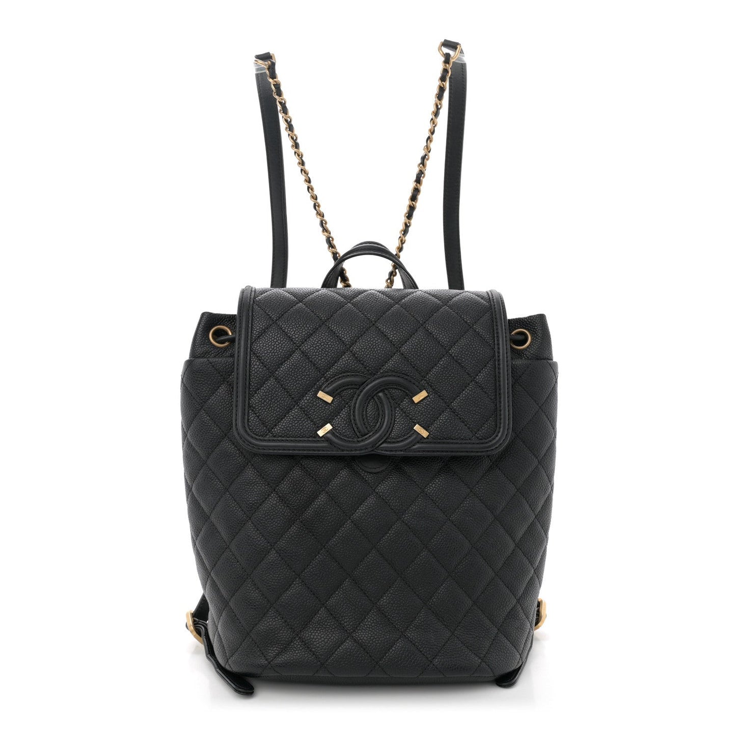 Caviar Quilted Small Filigree Backpack Black