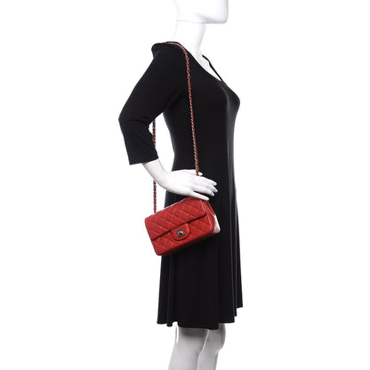 Chanel Lambskin Quilted Mini Rectangular Flap Red 2 of 10