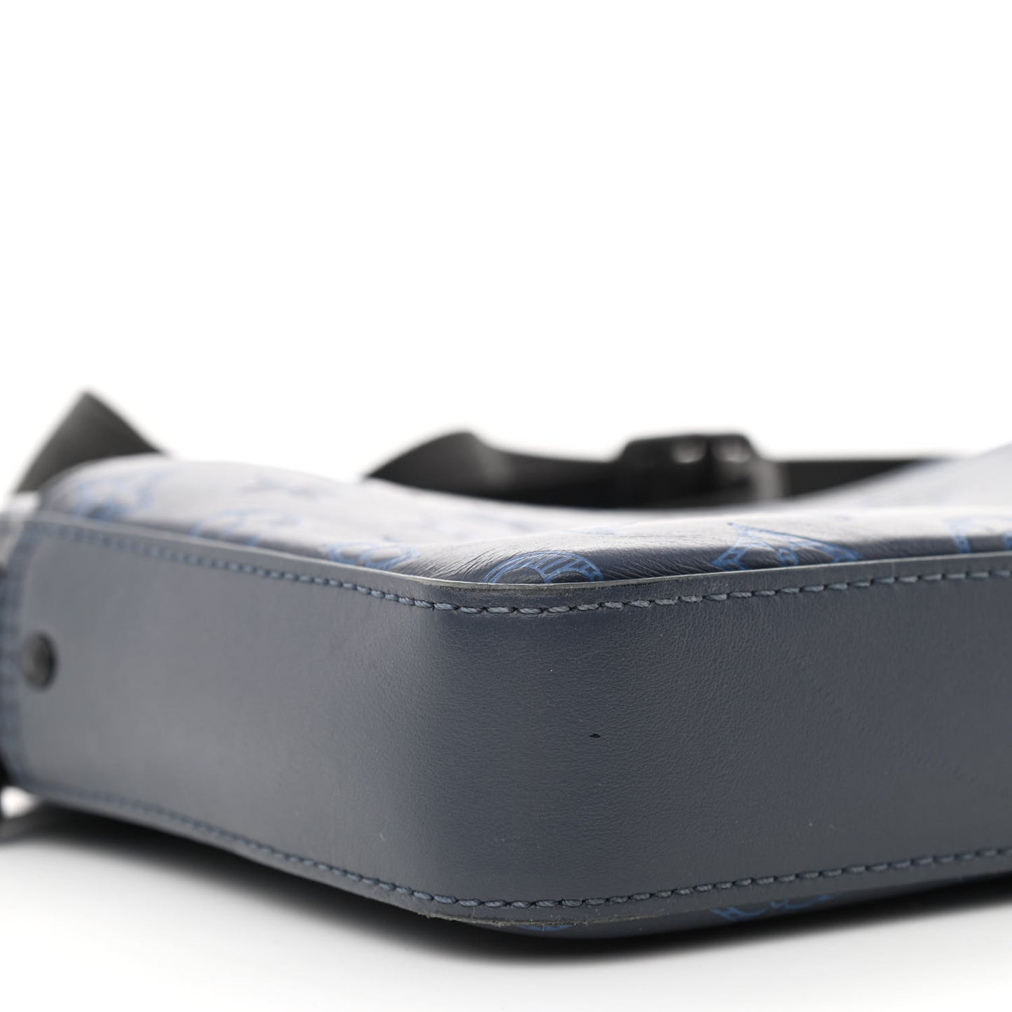 Calfskin Monogram Shadow Duo Messenger Navy Blue