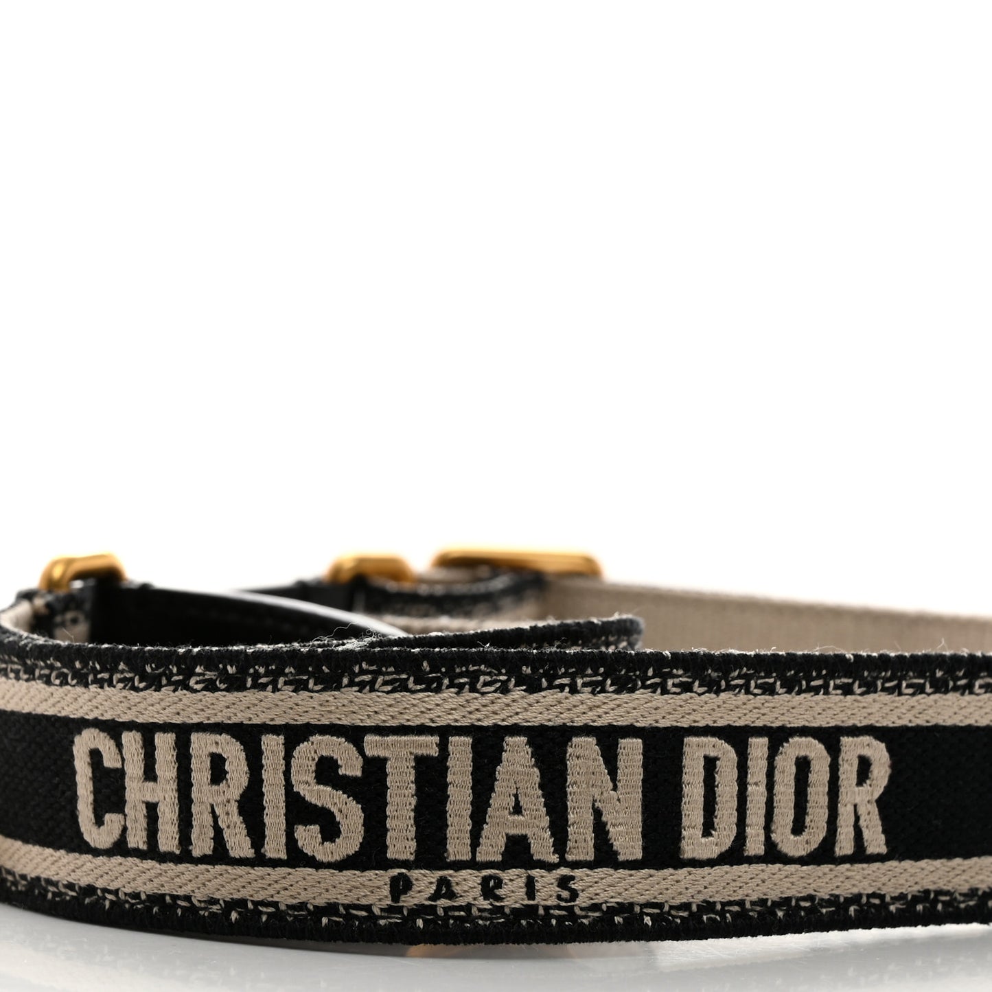 Canvas Embroidered Shoulder Strap Black