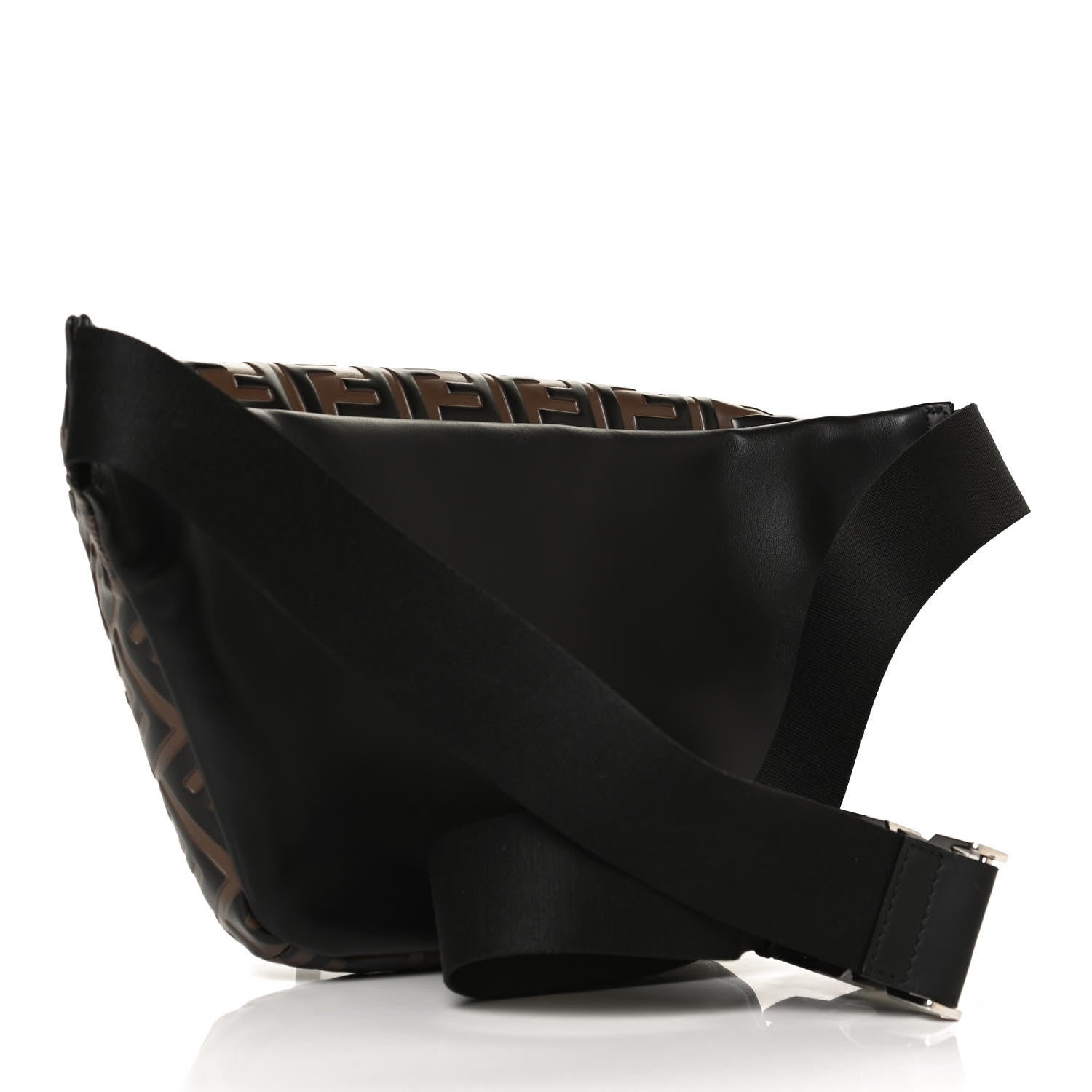 Fendi Vitello Century Bi-Color FF 1974 Embossed Belt Bag Maya Black 3 of 12