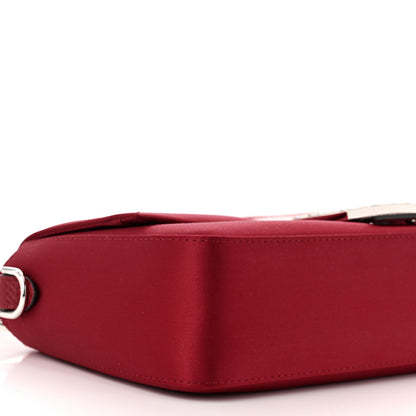 Fendi Satin Karung Crystal Baguette Rosso Scuro 9 of 10