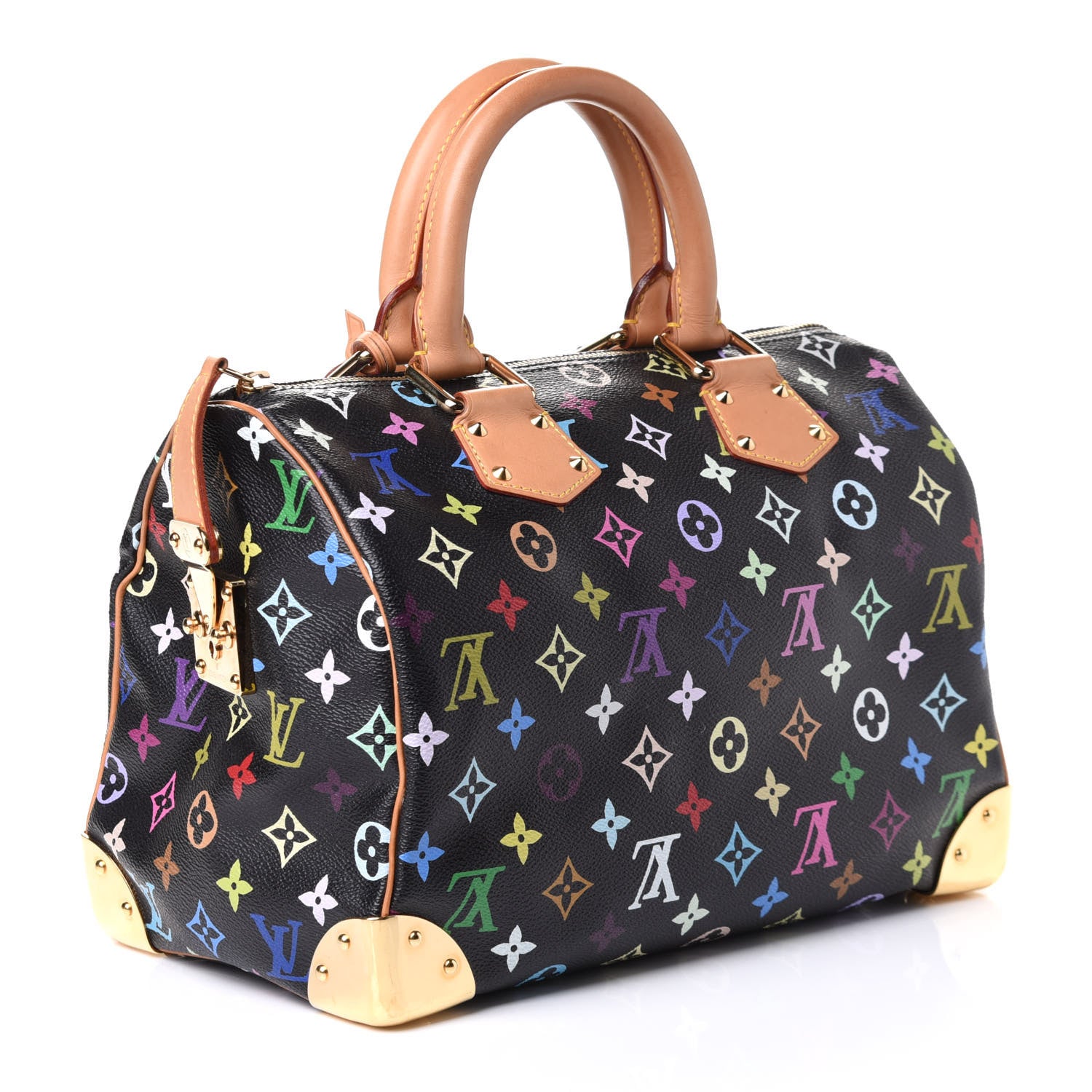 Louis Vuitton Monogram Multicolor Speedy 30 Black 2 of 5