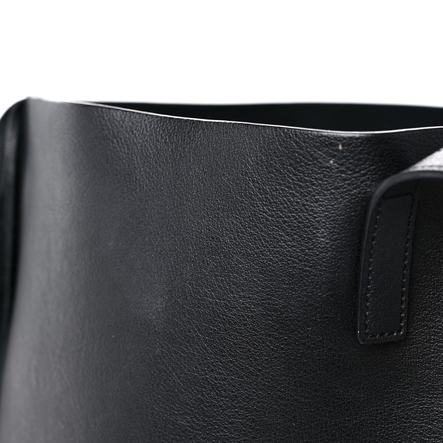 Calfskin Large Fringe Shopping Tote Black