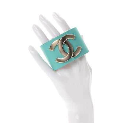Chanel Calfskin CC Wide Cuff Light Green 2 of 6