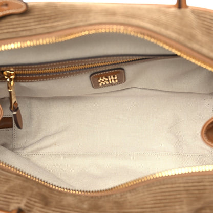 Miu Miu Corduroy Large Beau Top Handle Bag Cinnamon 4 of 8