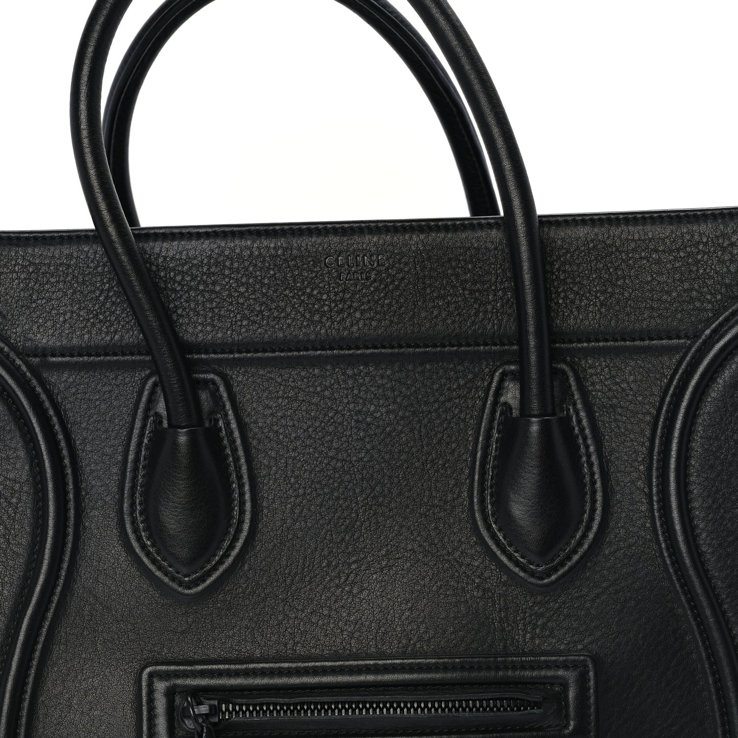 Celine Supple Calfskin Medium Phantom Luggage  Black 6 of 8