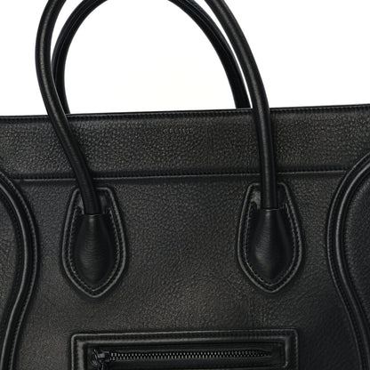 Celine Supple Calfskin Medium Phantom Luggage  Black 6 of 8