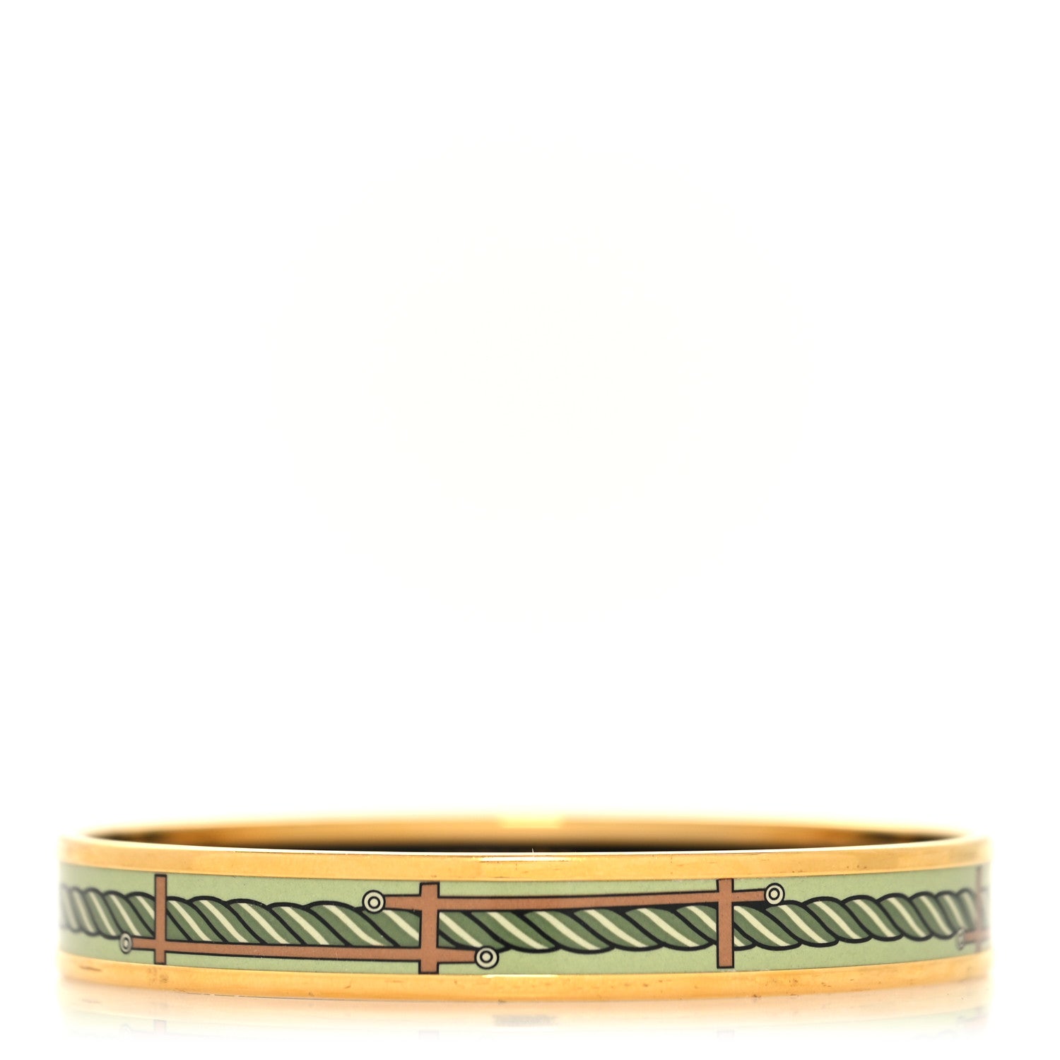 Hermes Enamel Printed Narrow Quadridge Bracelet 70 1 of 5