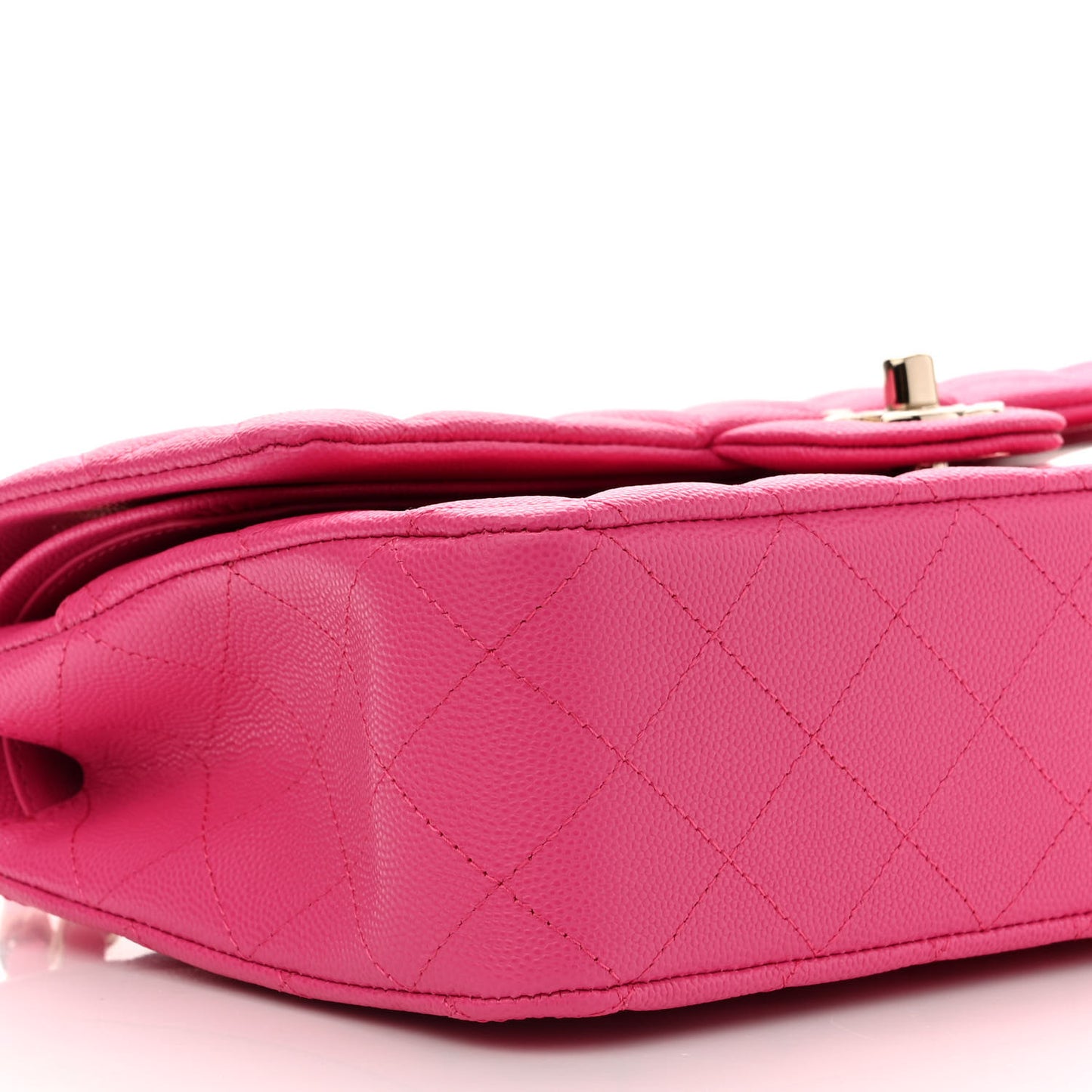 Caviar Quilted Medium Double Flap Dark Pink