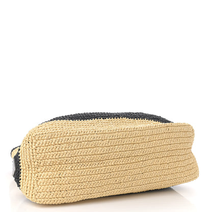 Prada Raffia Logo Tote Naurale Black 4 of 9
