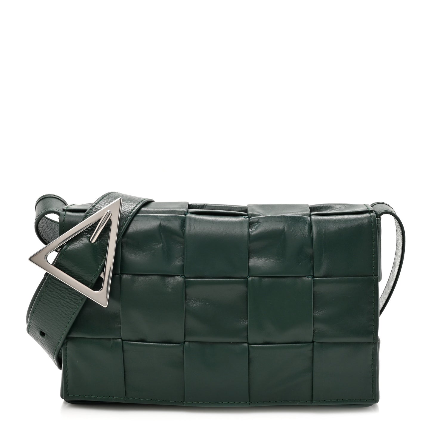 Paper Calfskin Maxi Intreccio Small Cassette Crossbody Bag Raintree