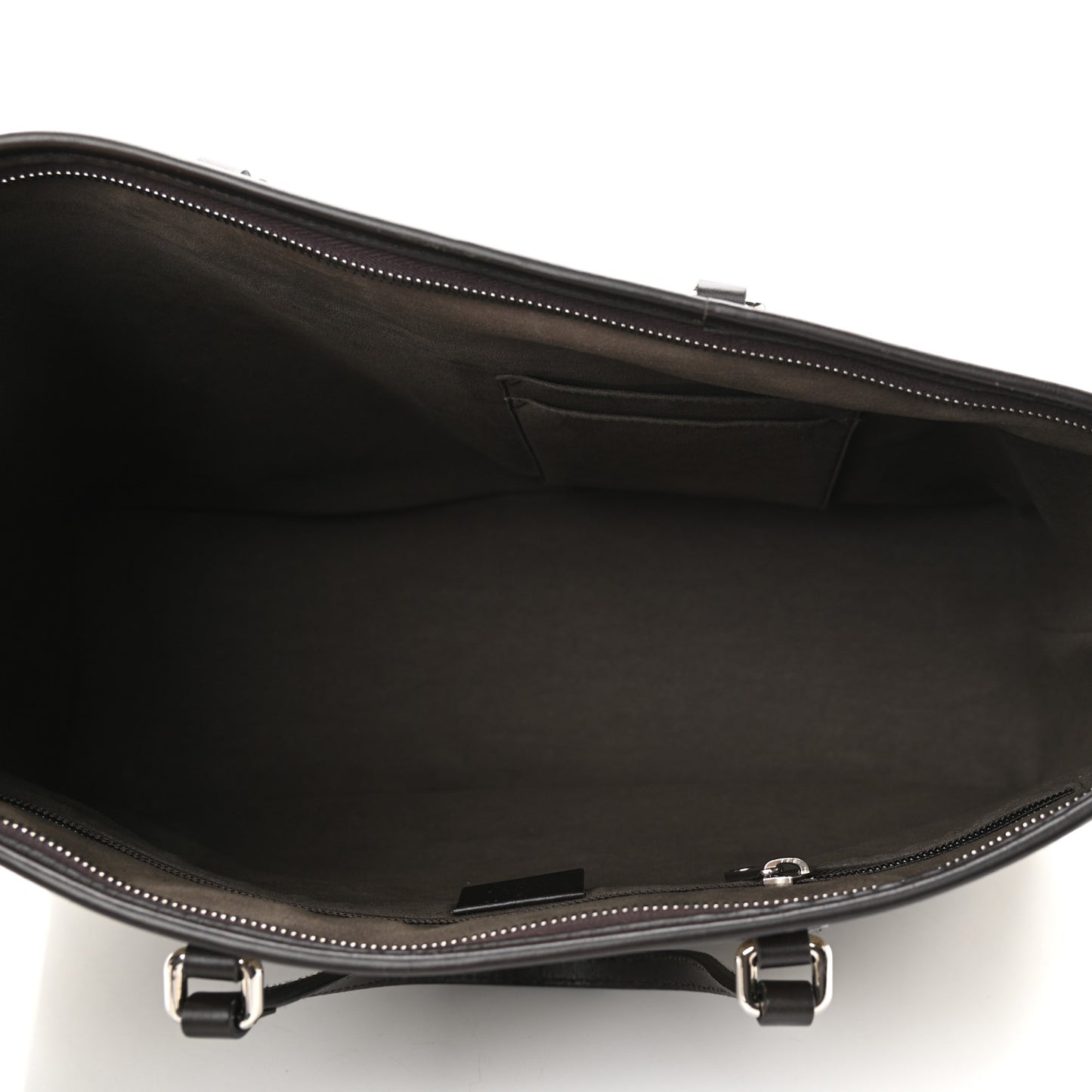 GG Supreme Monogram Medium Zippered Tote Dark Brown