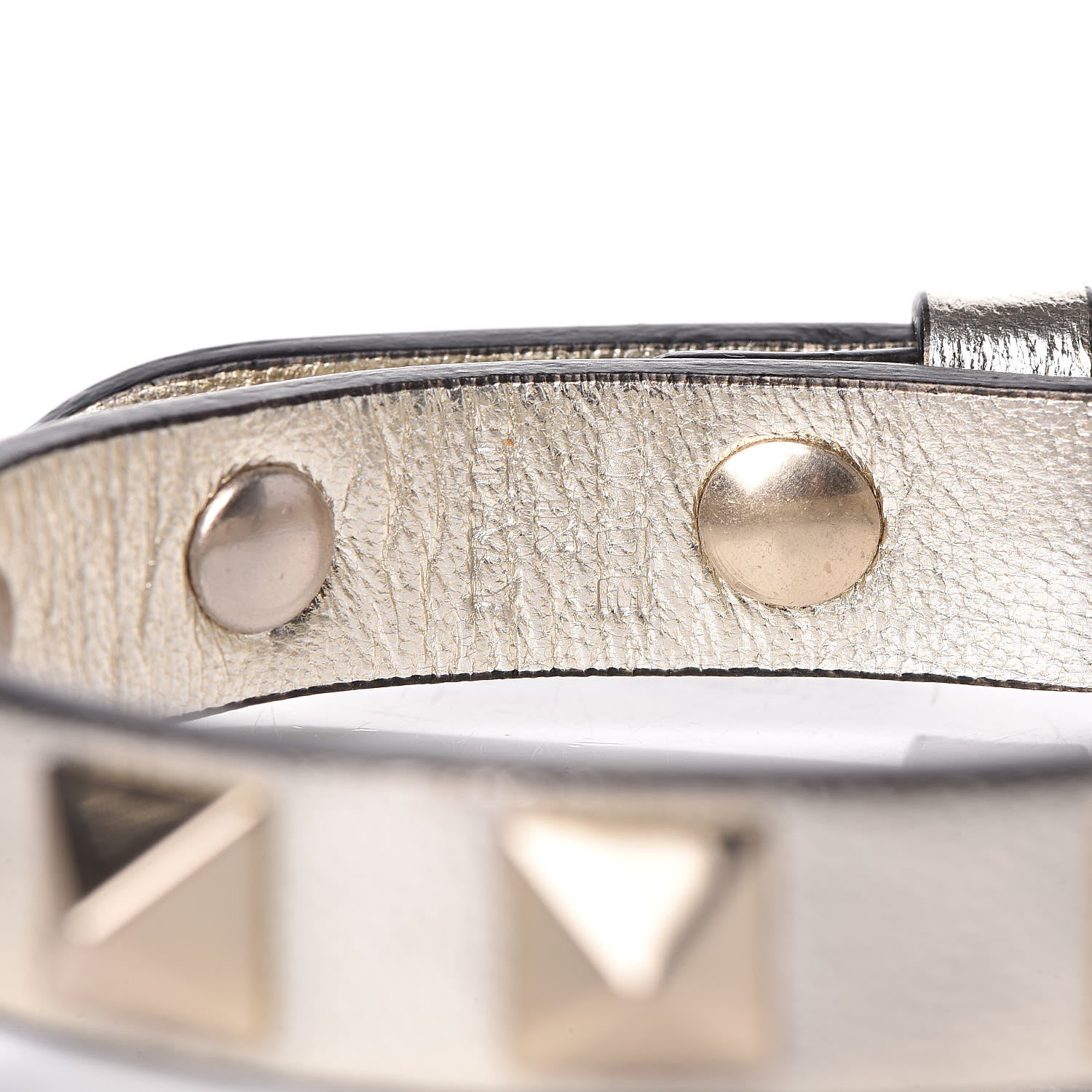 Valentino Garavani Metallic Vitello Rockstud Bracelet Gold 4 of 4