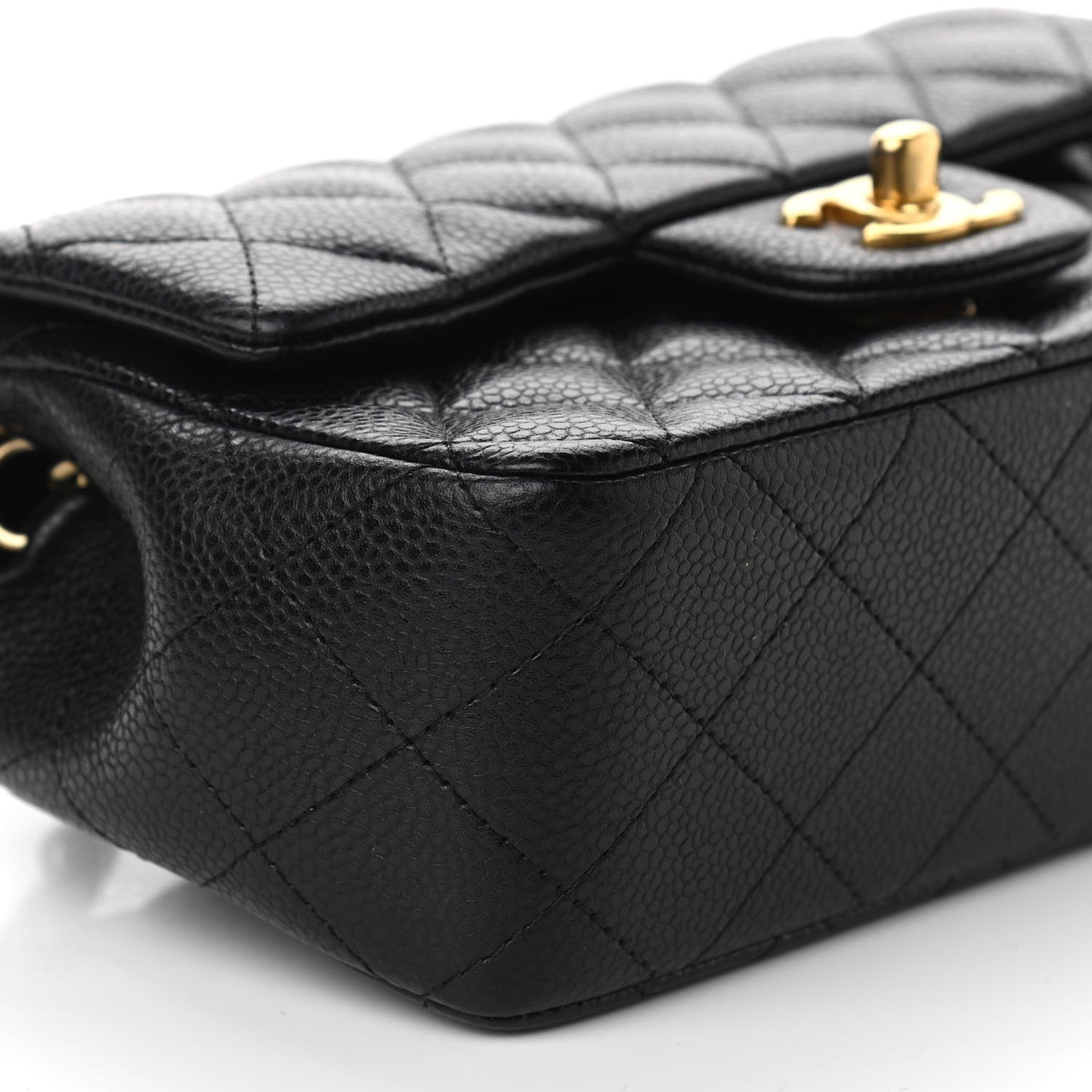 Caviar Quilted Mini Rectangular Flap Black