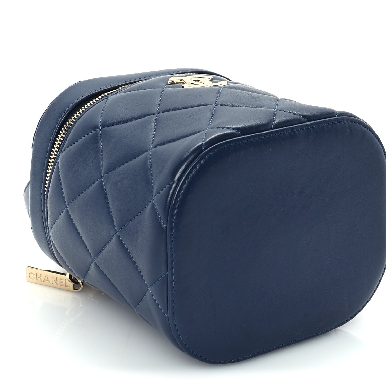 Chanel Lambskin Quilted Trendy Vanity Case Blue 8 of 9