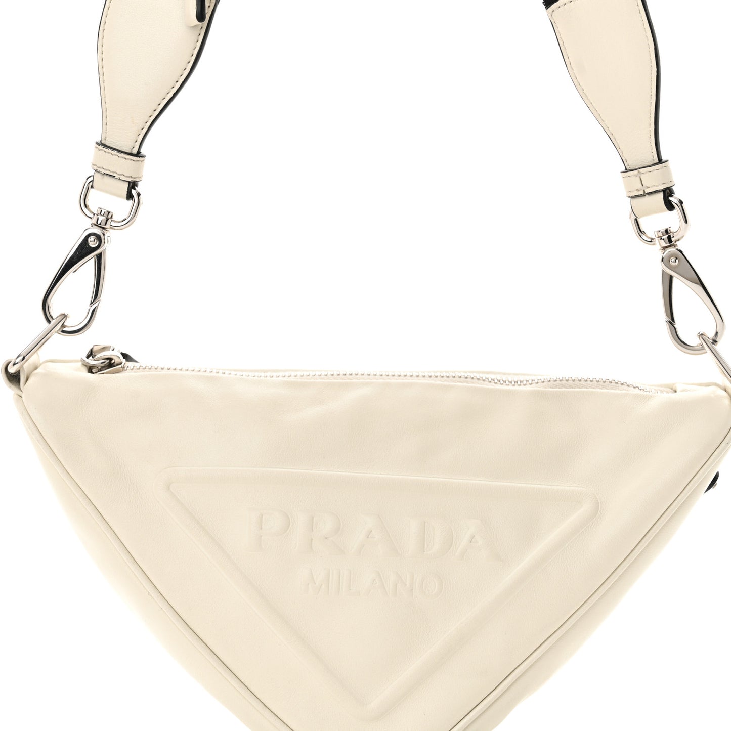 Grace Lux Triangle Shoulder Bag White