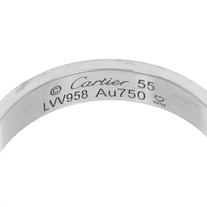 Cartier 18K White Gold 3.5mm LOVE Wedding Band Ring 55 7.25 4 of 5