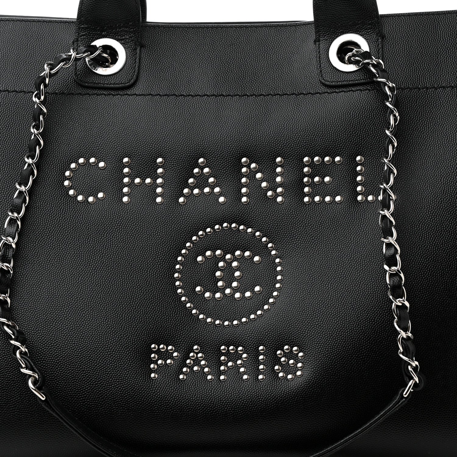 Chanel Caviar Medium Studded Deauville Tote Black 8 of 11