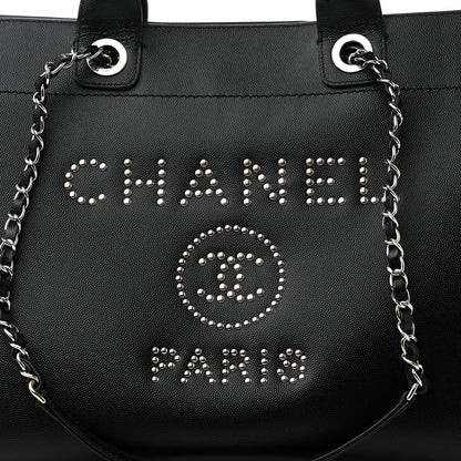 Chanel Caviar Medium Studded Deauville Tote Black 8 of 11