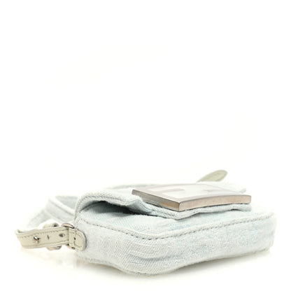 Fendi X MARC JACOBS Bleached Denim Logo Baguette Charm Off White 4 of 9