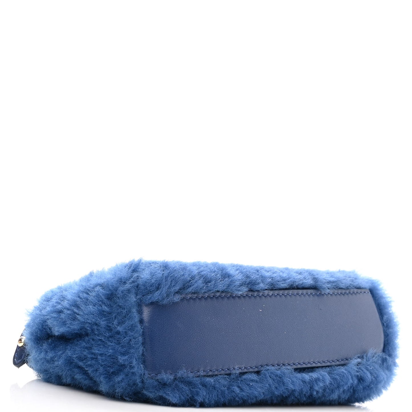 Shearling Shiny Nappa Micro Peekaboo Iconic Satchel Blue