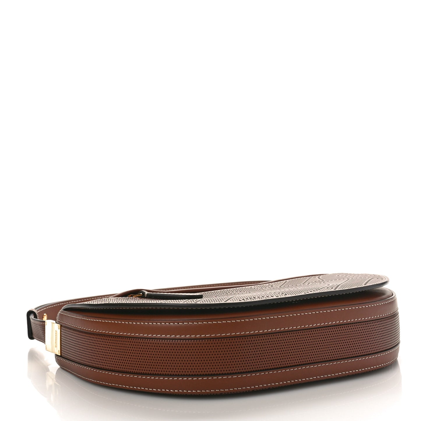 Calfskin Perforated Medium TB Olympia Shoulder Bag Tan