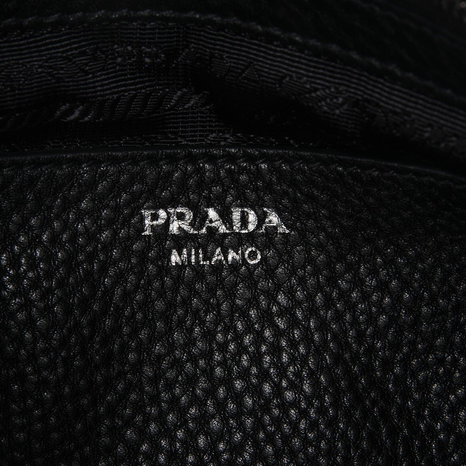 Prada Vitello Daino Zippered Crossbody Bag Black 6 of 7