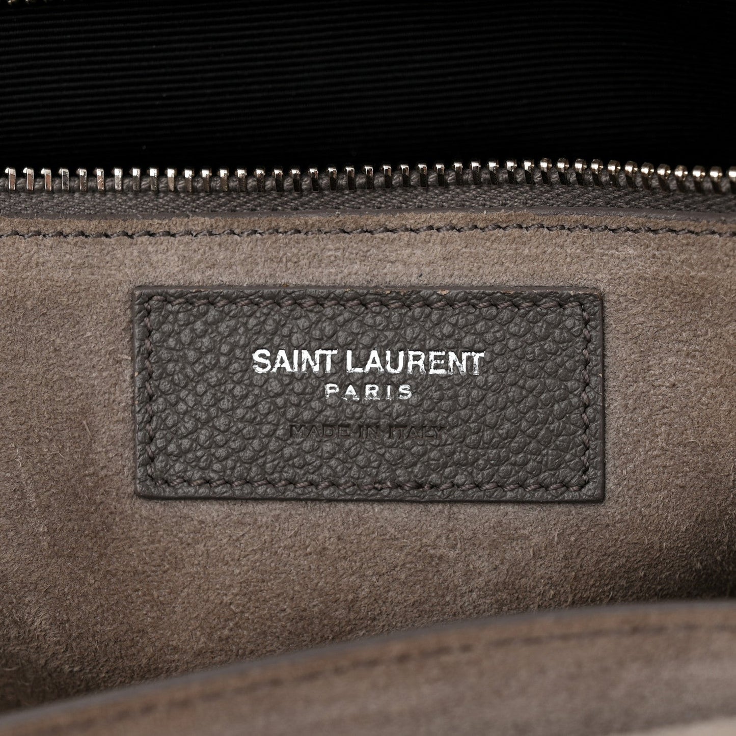 Grained Calfskin Small Cabas Rive Gauche Fog